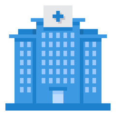 Sticker - hospital flat icon