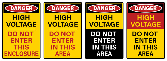 Wall Mural - Danger High Voltage Sign M_2209003