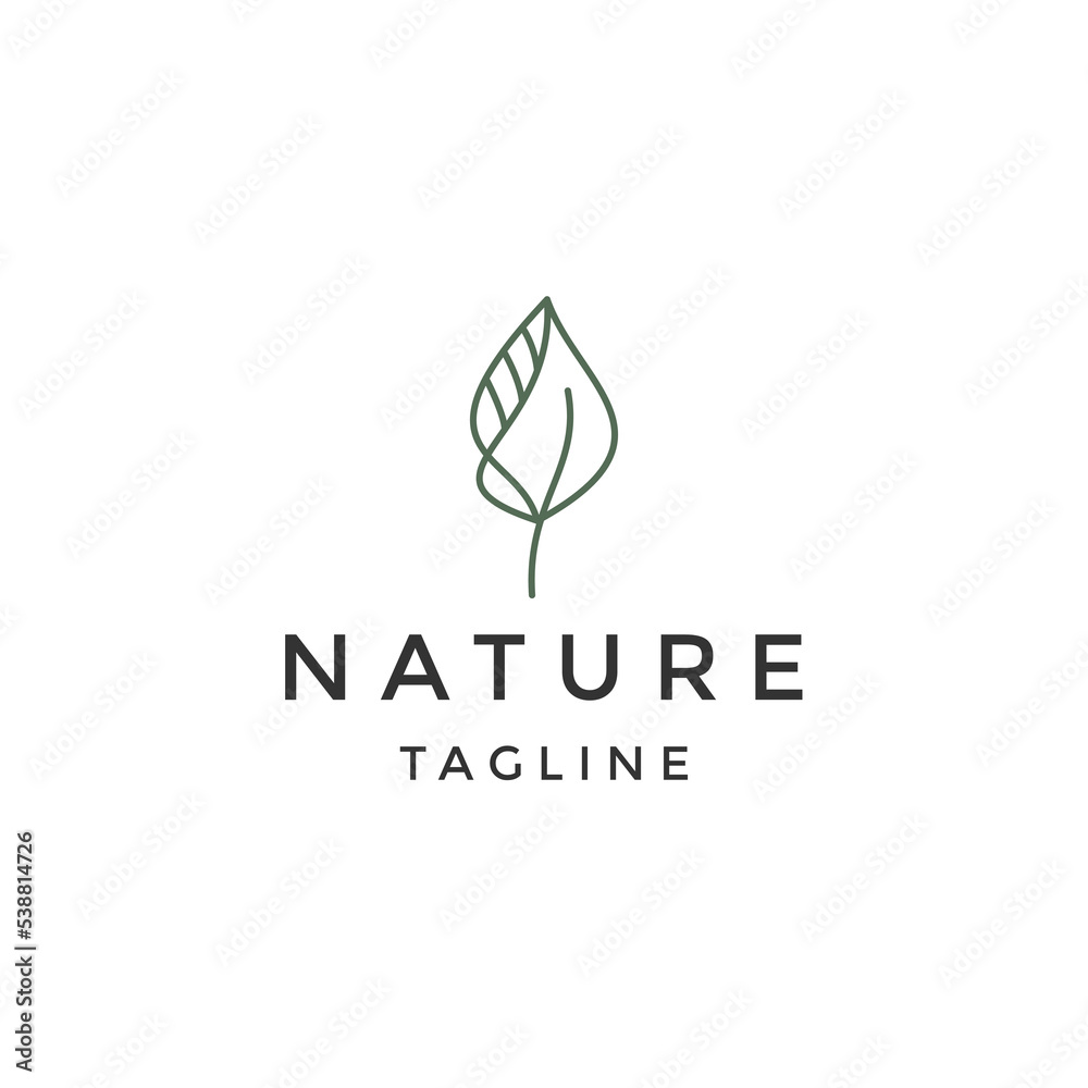 Nature flower line logo icon design template flat vector Stock Vector ...