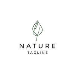 Nature flower line logo icon design template flat vector