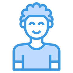 avatar blue outline icon