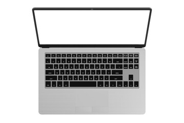 Sticker - Modern laptop with empty screen on white background - 3D illustration