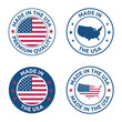 made in the usa stamp set, american product label