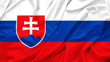 Slovak Flag Waving Background Image 