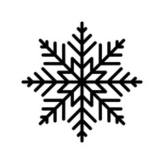 Wall Mural - snowflake vector icon. black vector element isolated on white background. best for seamless patterns