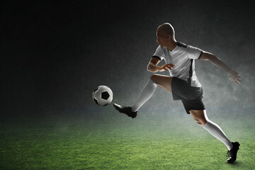 Wall Mural - Professional soccer player in action