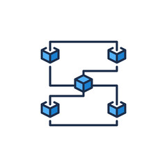 Poster - Blockchain with Five Blocks vector concept blue icon or sign