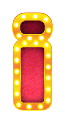 Sticker - i retro cinema light bulb sign alphabet