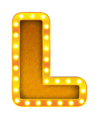 Sticker - l retro cinema light bulb sign alphabet