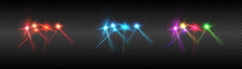Poster - Scene lighting collection, translucent lighting effects. Bright lighting with spotlight.