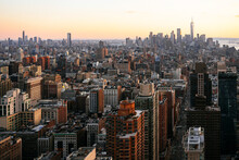 USA, New York, New York City, Midtown Manhattan at sunset