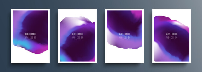 Poster - Dark purple stain. Set of abstract backgrounds with purple gradients for your creative graphic design. Vector illustration.
