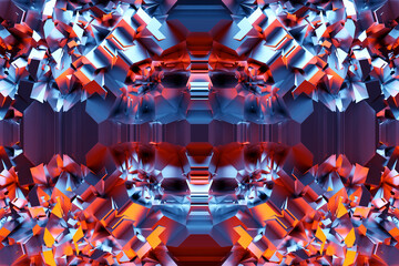 Poster - 3D illustration, Abstract kaleidoscope background. Beautiful multi-colored kaleidoscope texture. Unique kaleidoscope design.