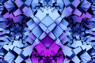 Poster - 3D illustration, Abstract kaleidoscope background. Beautiful multi-colored kaleidoscope texture. Unique kaleidoscope design.