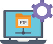  ftp protocol client Vector icon which is suitable for commercial work and easily modify or edit it
