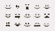 © erdei.r9 - Set of Halloween scary pumpkins cut. Spooky creepy pumpkins cut