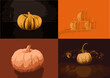 halloween background with pumpkins vector design illustration background
