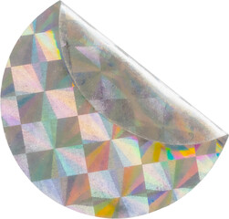 Wall Mural - blank round adhesive holographic foil sticker label isolated on white background