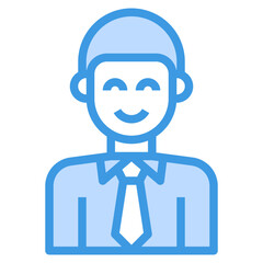 avatar blue outline icon