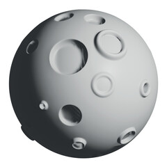 Poster - Waning gibbous 3d rendering isometric icon.