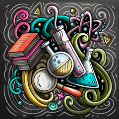 Wall Mural - science cartoon vector doodle design