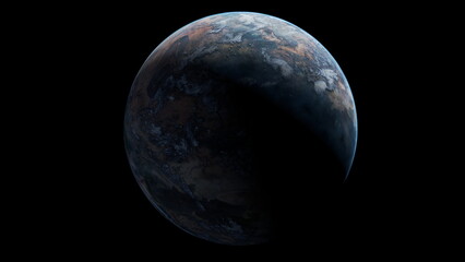 Wall Mural - fantasy is an abstract planet in space against the background of stars and galaxies. 3d illustration