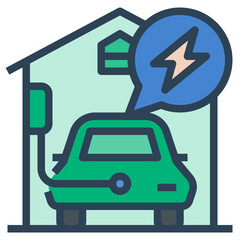 Wall Mural - home charging icon