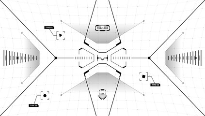 Poster - vr hud digital futuristic interface cyberpunk screen. sci-fi virtual reality technology head up disp