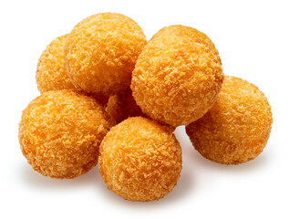 Wall Mural - Crispy Cheese ball isolated on white background, Cheese ball or cheesy puffs on white With clipping path.