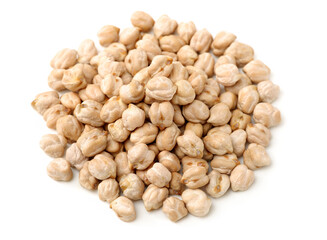 Wall Mural - Chickpeas in a pile isolated on a white background