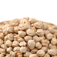 Poster - Chickpeas in a pile isolated on a white background