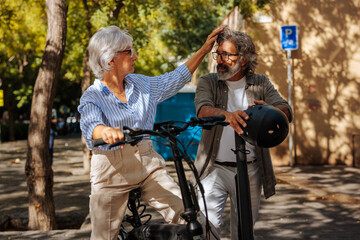 Wall Mural - Senior couple urban bonding.