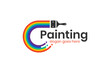 © Agung - letter C painting color splash logo design. with Brush colorful paint stroke logo template. Abstract paint for Paint shop logo, Art shop, Print service logo element