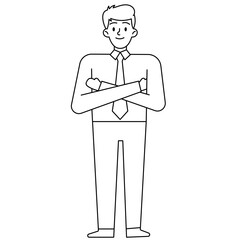 Wall Mural - businessman outline icon