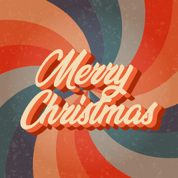Groove retro Christmas card illustration
