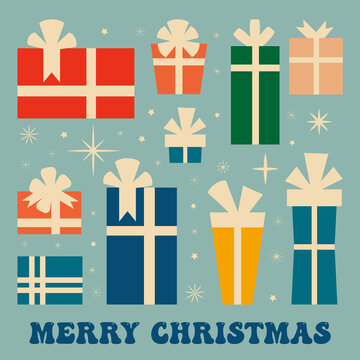 Groove retro Christmas card illustration