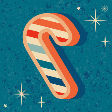 Groove retro Christmas card illustration