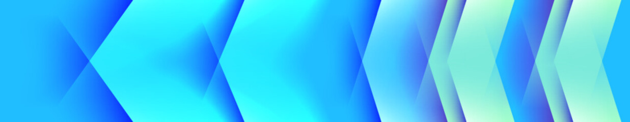 Poster - soft blue blending color theme and gradient long banner design in dark modern abstract shiny effect futuristic style corporate backdrop