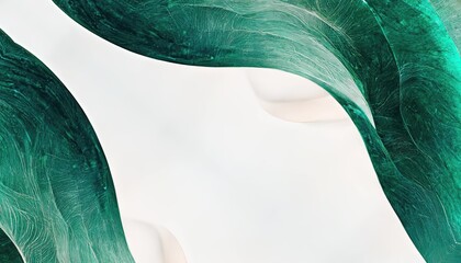 Emerald green and white curves frame dramatic, abstract, elegant and subtle retro-style background designs and design elements.