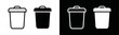 Trash bin icon vector. Trash can  or dust bin or rubbish bin or dump place sign silhouette. Rubbish bin, garbage can symbol illustration.