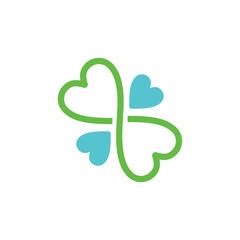 Poster - Clover leaf logo design template