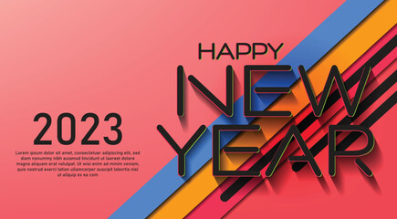 happy new year 2023 party banner vector design