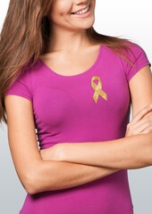 Sticker - Suicide concept, woman with an Yellow Ribbon