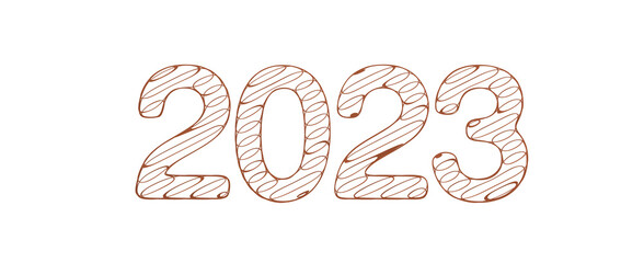 Poster - Typography design of 2023 with 3d style design