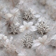 Wall Mural - Beautiful snowflakes, abstract image background.