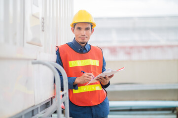 Wall Mural - Asian Worker factory concept,