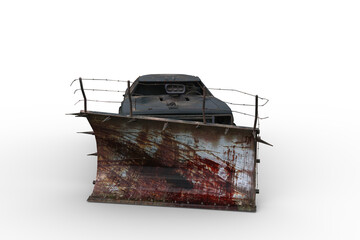Poster - 3D rendering of a post apocalyptic vehicle isolated on a transparent background.