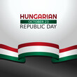 vector graphic of hungarian republic day good for hungarian republic day celebration. flat design. flyer design.flat illustration.