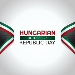 Wall Mural - vector graphic of hungarian republic day good for hungarian republic day celebration. flat design. flyer design.flat illustration.