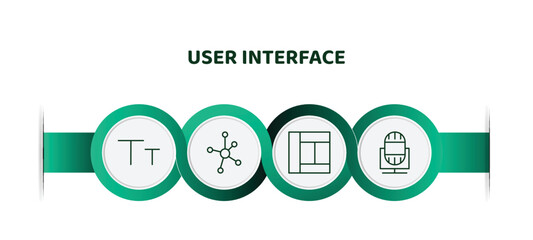 Poster - editable thin line icons with infographic template. infographic for user interface concept. included lowercase, connectivity, layout, voice recorder icons.